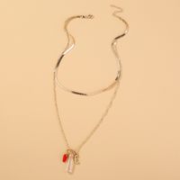 Fairy Temperamental Versatile Double-layer Twin Necklace Handmade Winding Transparent Natural Stone Pendant White Chain Like Flat Snake main image 4