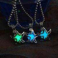 Ins European And American Fashion Women's Handmade Diy Begonia Star Pattern Pendant Personality Multi-color Noctilucent Necklace Women main image 4