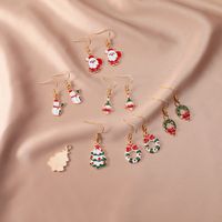 European And American New Fashion Christmas Dripping Santa Claus Earrings Jewelry Wholesale main image 1