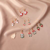 European And American New Fashion Christmas Dripping Santa Claus Earrings Jewelry Wholesale main image 2