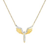 Korean Style New Diamond-studded Non-fading Titanium Steel Angel Wings Necklace main image 1