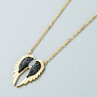 Exquisite Diamonds And Non-fading Titanium Steel Necklace Simple Angel Wings Clavicle Chain main image 5