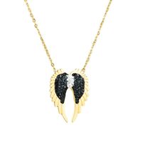 Exquisite Diamonds And Non-fading Titanium Steel Necklace Simple Angel Wings Clavicle Chain main image 6
