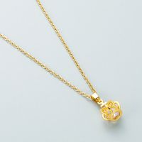 316 Stainless Steel  14K Gold Plated Lady Plating Geometric Rhinestones Pendant Necklace main image 3