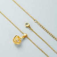 316 Stainless Steel  14K Gold Plated Lady Plating Geometric Rhinestones Pendant Necklace main image 5