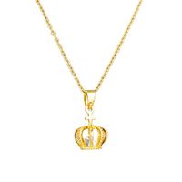 316 Stainless Steel  14K Gold Plated Lady Plating Geometric Rhinestones Pendant Necklace main image 6
