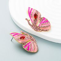 Korean New Earrings Alloy Drop Oil Diamond Rhinestone Butterfly Earrings Female Wholesale sku image 2