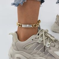 Fashion Temperament Thick Chain Foot Ornaments Personality Diamond Simple Anklet Hip Hop Retro Accessories main image 1