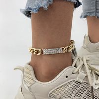 Fashion Temperament Thick Chain Foot Ornaments Personality Diamond Simple Anklet Hip Hop Retro Accessories main image 3