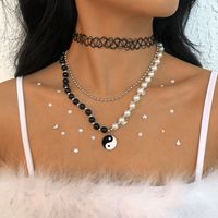 Europäische Und Amerikanische Grenzüberschreitende Hitfarbe Perle Runde Perle Tropfendes Öl Tai Chi Kreative Halskette main image 1