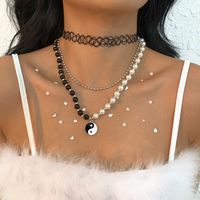 Europäische Und Amerikanische Grenzüberschreitende Hitfarbe Perle Runde Perle Tropfendes Öl Tai Chi Kreative Halskette main image 3