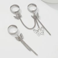 European And American Creative Chain Tassel Butterfly Ring Punk Hip Hop Jewelry main image 5