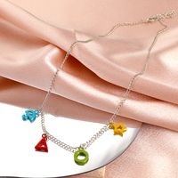 Simple Color Drip Oil Geometric Pendant Geometric Clavicle Chain main image 4