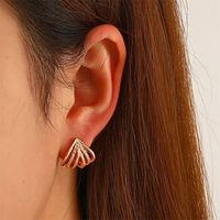 Korean Temperament Diamond-studded Geometric Hollow Earrings Temperament Three-dimensional Triangle Earrings main image 1