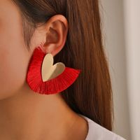 Bohemian Fan-shaped Tassel Earrings Ethnic Style Retro Handmade Geometric Earrings main image 1