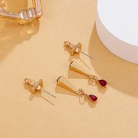 Fashion Water Droplets Plating Alloy No Inlaid Earrings Ear Studs main image 4