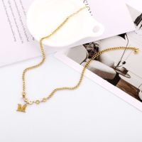European And American Personality Letter M Titanium Steel Necklace Wholesale main image 1