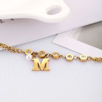 European And American Personality Letter M Titanium Steel Necklace Wholesale main image 4