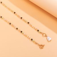 Elegant Shaped Imitation Pearl Tassel Pendant Necklace Women's Simple Contrast Color Bead Necklace Ornament main image 6