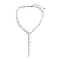 Retro Water Drop Pearl Tassel Necklace Stacking Clavicle Necklace main image 6