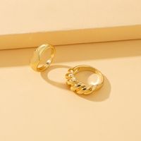 Europe And America Cross Border New Fashion Simple Heart-shaped Ring Personality Vintage Peach Heart Corrugated Ring 2-piece Set Jewelry For Women main image 3