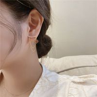 Korean Version Of Star Chain Earrings Diamond-studded Zircon Tassel Chain Earrings main image 5