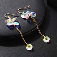 Korean Fashion Simple Long Opal Earrings Bow Zircon Earrings main image 3