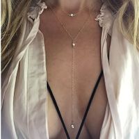Europe And America Cross Border Hot-selling Ornament Personality Trend Summer Sexy Necklace Shiny Diamond Tassel Women's Necklace Clavicle Chain main image 3