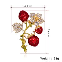Retro Fashion Dripping Strawberry Flower Pin Elegant Graceful Plant Brooch Suit Clothing Accessories Corsage In Stock main image 4
