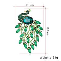 European And American Retro Green Peacock Corsage Alloy Diamond-embedded Animal Pin Danrun New Arrival Brooch In Stock Wholesale main image 3