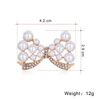 New Simple Fashion Diamond-studded Pearl Bow Brooch Clothing Accessories Wholesale main image 3
