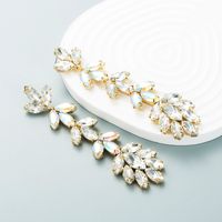 Fashion Exaggerated Alloy Diamond-studded Flower Long Earrings Female Wholesale main image 5