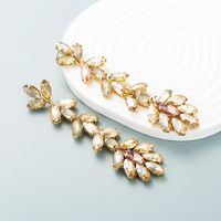 Fashion Exaggerated Alloy Diamond-studded Flower Long Earrings Female Wholesale main image 6