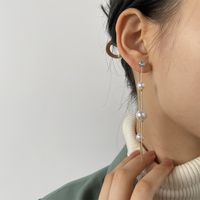 Lange Quastenohrringe Im Koreanischen Stil, Elegante Und Natürliche Perlenohrringe main image 4