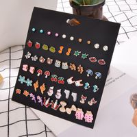 Cute Children 30 Pairs Of Earrings Set New Fashion Pearl Crown Butterfly Earrings Wholesale main image 4