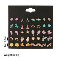 New Fashion Jewelry Earring Set 20 Pairs Of Square Imitation Zircon Earrings Wholesale main image 5