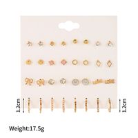 Korean Fashion Pearl Rhinestone Earrings Small Daisy Love Star Geometric Earrings Set Wholesale main image 6