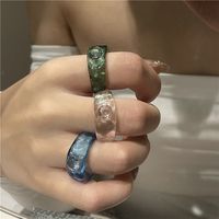 Anillo Abierto De Resina Acrílica Transparente Con Diseño Coreano De Interés Especial Estilo Ins Estilo Fresco Y Dulce Anillo Abierto Para Mujer main image 1