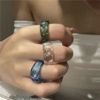 Südkorea Nischen Design Transparenter Harz Acryl Ring Ins Wind Süß Und Kalt Wind Offen Ring Frauen main image 1