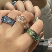Südkorea Nischen Design Transparenter Harz Acryl Ring Ins Wind Süß Und Kalt Wind Offen Ring Frauen main image 3