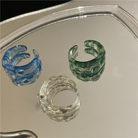 Südkorea Nischen Design Transparenter Harz Acryl Ring Ins Wind Süß Und Kalt Wind Offen Ring Frauen main image 5