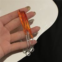 French Style Niche Design Red Acrylic Tassel Chain Earrings Ins Exaggerated Personalized All-match Ear Studs Eardrops main image 5