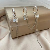 New Style Sweet And Lovely Tassel Chain Butterfly Ring 2-piece Set main image 5
