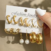 2021 New Creative Simple Fashion Temperament Women's Jewelry Pearl Pendant Lotus Earrings 9-piece Set main image 3