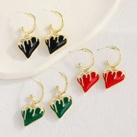 Retro Metal Earrings Japanese And Korean Fashion New Alloy Dripping Love Earrings main image 1