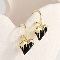 Retro Metal Earrings Japanese And Korean Fashion New Alloy Dripping Love Earrings main image 4