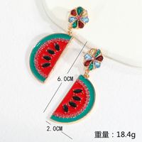 European And American Fashion Exaggerated Fresh Emulational Fruit Thin Earrings Simple Retro Alloy Dripping Watermelon Earrings main image 4
