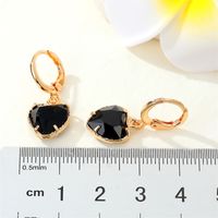 Cross-border Jewelry Simple Black Zircon Love Earrings Geometric Heart Pendant Earrings main image 4