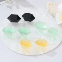 New Simple Candy Color Three-dimensional Geometric Resin Jelly Earrings Cross-border main image 1