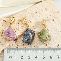 Bohemian Unique Exaggerated Irregular Resin Earrings Candy Color Natural Stone Imitated Earrings Cross-border Sold Jewelry main image 6
